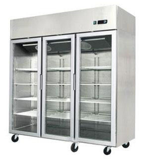 1350L直立冷蔵庫冷凍庫超大容量商業用ガラスドア