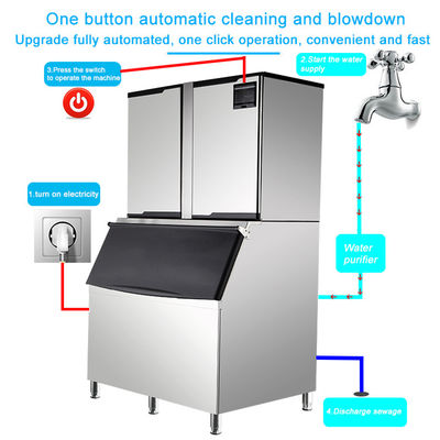 エマーソン・コンプレッサー ICEMA 自動 1 トン氷の生産のための氷のキューブを作る機械