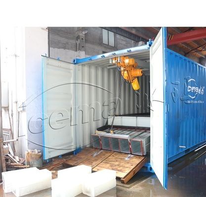 よい価格 エマーソン 3 トンの直接冷却 ICEMA コンテナ化ブロックアイスプラント オンライン